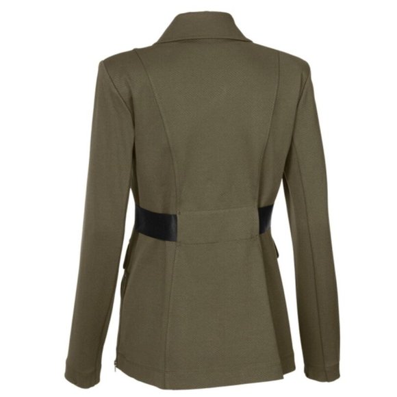 Cabi #4120 Academy Blazer Tailored Fit Ribbed Ponte Knit Jacket Olive Green M - Picture 3 of 5